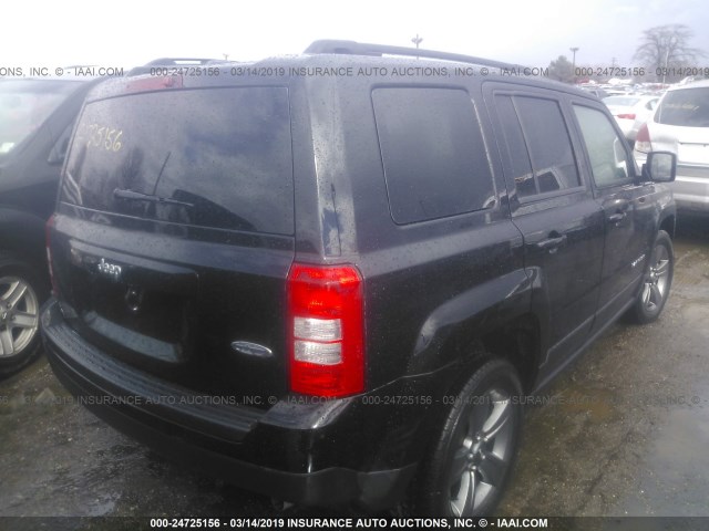 1C4NJPFA7ED887642 - 2014 JEEP PATRIOT BLACK photo 4