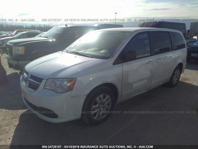 2C4RDGBG1GR285127 - 2016 DODGE GRAND CARAVAN SE WHITE photo 2