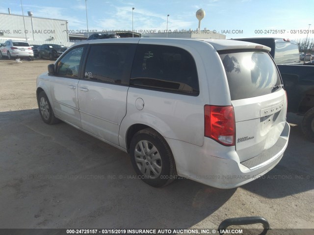 2C4RDGBG1GR285127 - 2016 DODGE GRAND CARAVAN SE WHITE photo 3