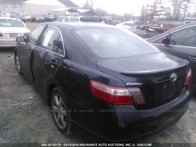 4T1BE46K38U762698 - 2008 TOYOTA CAMRY CE/LE/XLE/SE BLACK photo 3