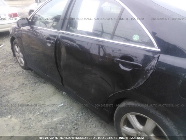 4T1BE46K38U762698 - 2008 TOYOTA CAMRY CE/LE/XLE/SE BLACK photo 6