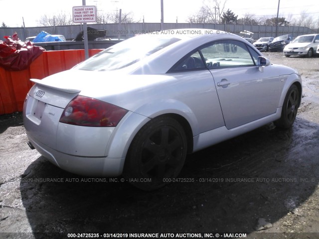 TRUWX28N211014291 - 2001 AUDI TT QUATTRO SILVER photo 4