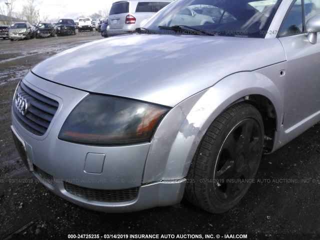 TRUWX28N211014291 - 2001 AUDI TT QUATTRO SILVER photo 6