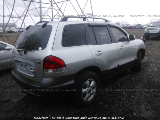 KM8SC13E46U063824 - 2006 HYUNDAI SANTA FE GLS/LIMITED SILVER photo 4