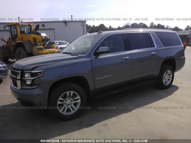 1GNSKHKCXKR144640 - 2019 CHEVROLET SUBURBAN K1500 LT GRAY photo 2