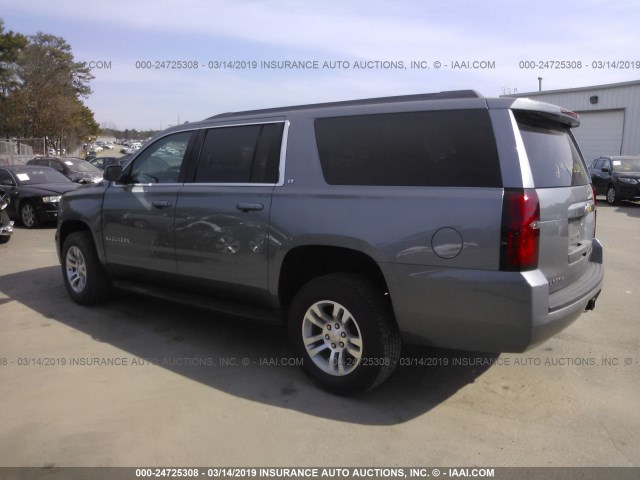 1GNSKHKCXKR144640 - 2019 CHEVROLET SUBURBAN K1500 LT GRAY photo 3