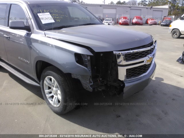 1GNSKHKCXKR144640 - 2019 CHEVROLET SUBURBAN K1500 LT GRAY photo 6