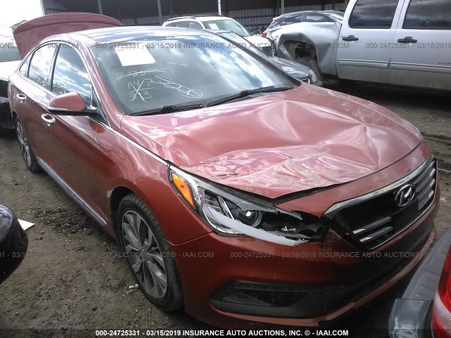 5NPE34AB0FH175865 - 2015 HYUNDAI SONATA SPORT/LIMITED ORANGE photo 1