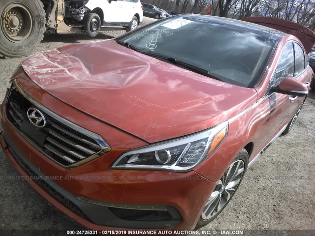 5NPE34AB0FH175865 - 2015 HYUNDAI SONATA SPORT/LIMITED ORANGE photo 2