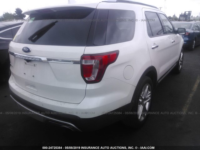 1FM5K7F83HGD56057 - 2017 FORD EXPLORER LIMITED WHITE photo 4