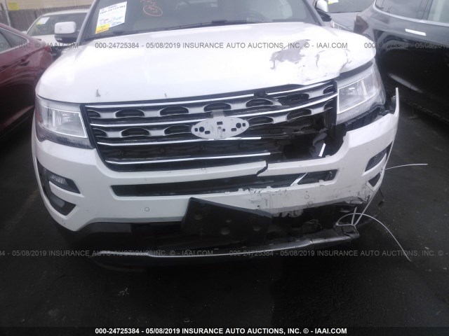 1FM5K7F83HGD56057 - 2017 FORD EXPLORER LIMITED WHITE photo 6