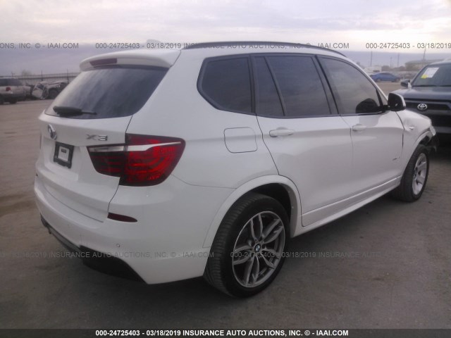 5UXWZ7C53G0T43376 - 2016 BMW X3 SDRIVE28I WHITE photo 4