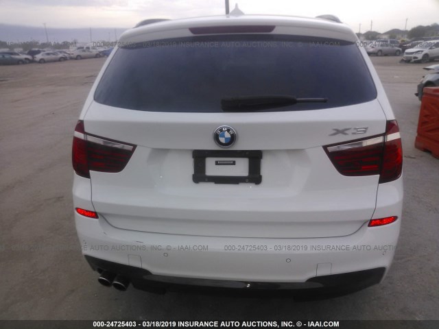 5UXWZ7C53G0T43376 - 2016 BMW X3 SDRIVE28I WHITE photo 6