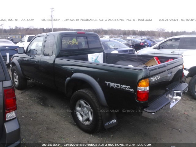 5TEWN72N31Z783460 - 2001 TOYOTA TACOMA XTRACAB GREEN photo 3