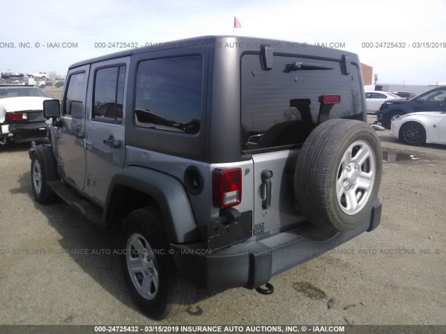 1C4BJWDG0FL702164 - 2015 JEEP WRANGLER UNLIMITE SPORT SILVER photo 3