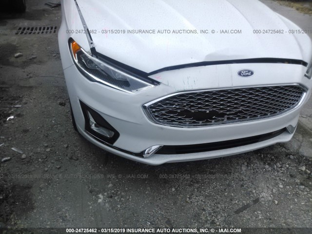 3FA6P0RU3KR138779 - 2019 FORD FUSION HYBRID WHITE photo 6