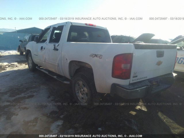 3GCPKSE35BG356451 - 2011 CHEVROLET SILVERADO K1500 LT WHITE photo 3