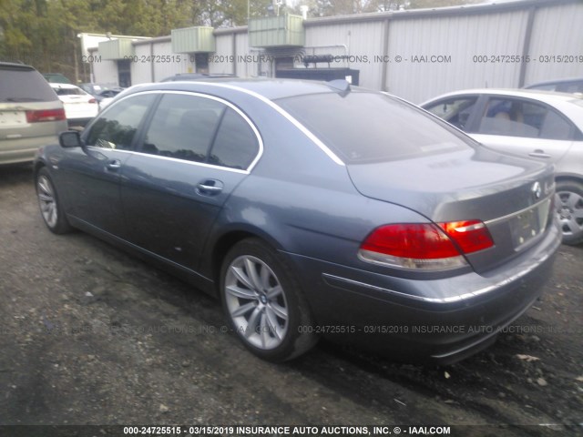 WBAHN83537DT70739 - 2007 BMW 750 BLUE photo 3