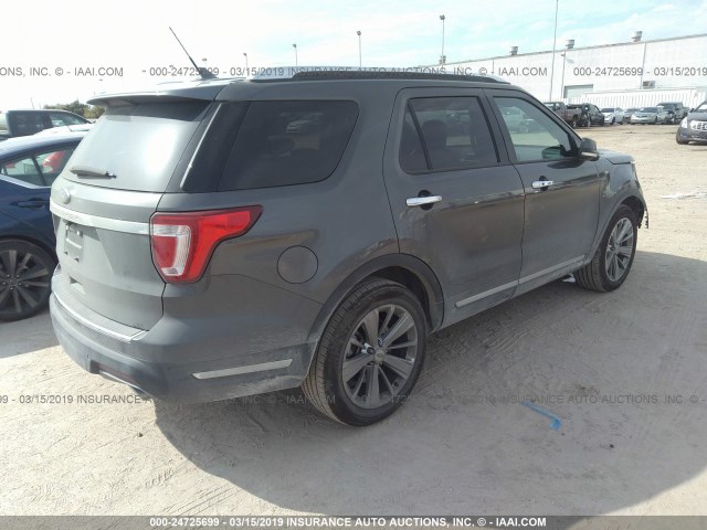 1FM5K7F83KGB11377 - 2019 FORD EXPLORER LIMITED GRAY photo 4