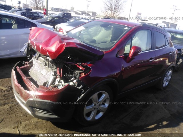 KL4CJASB0GB644766 - 2016 BUICK ENCORE RED photo 2