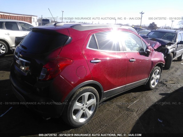 KL4CJASB0GB644766 - 2016 BUICK ENCORE RED photo 4