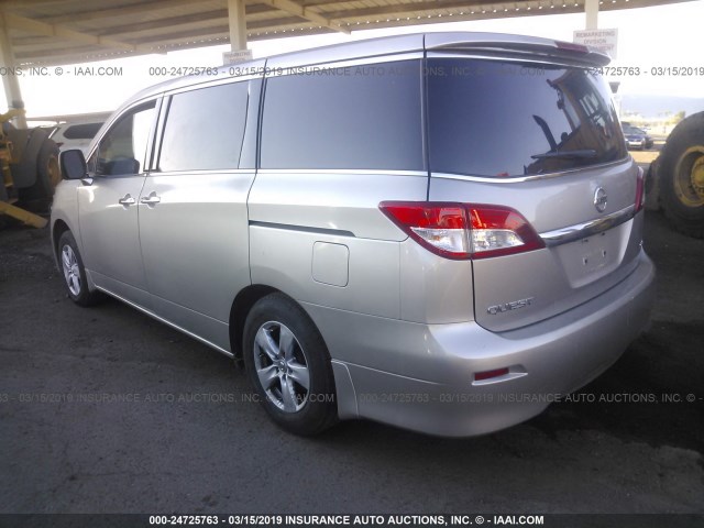 JN8AE2KP4D9061451 - 2013 NISSAN QUEST S/SV/SL/LE SILVER photo 3