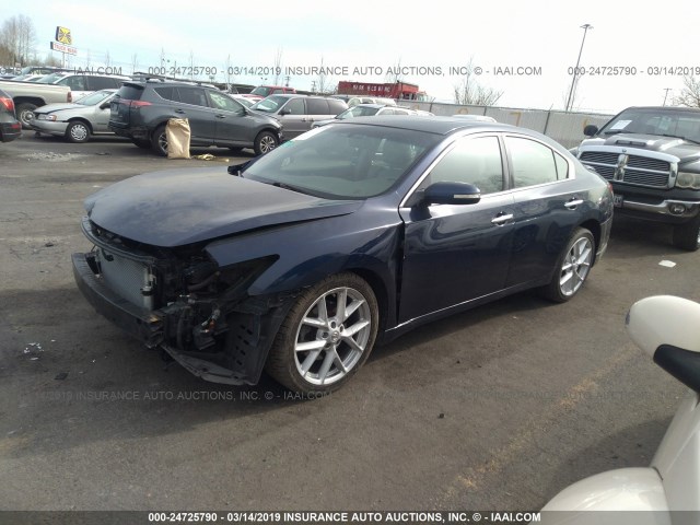 1N4AA51E19C826608 - 2009 NISSAN MAXIMA S/SV BLUE photo 2