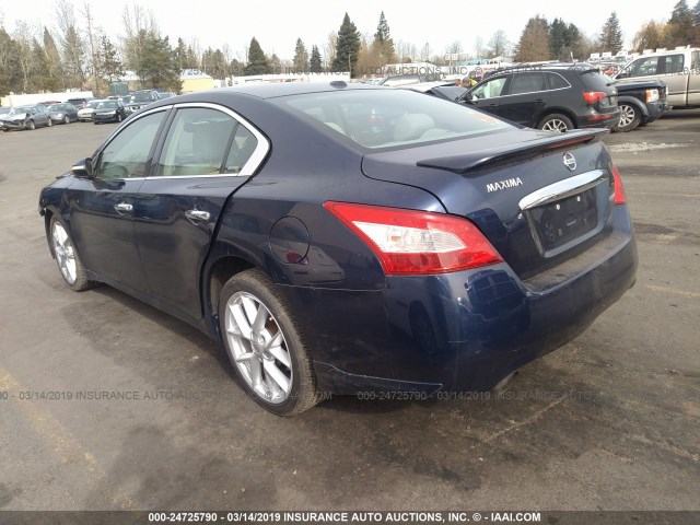 1N4AA51E19C826608 - 2009 NISSAN MAXIMA S/SV BLUE photo 3