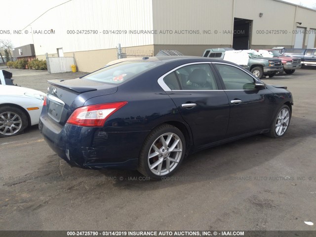 1N4AA51E19C826608 - 2009 NISSAN MAXIMA S/SV BLUE photo 4