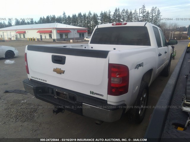 3GCUKUEJ5BG246349 - 2011 CHEVROLET SILVERADO K1500 HYBRID WHITE photo 4