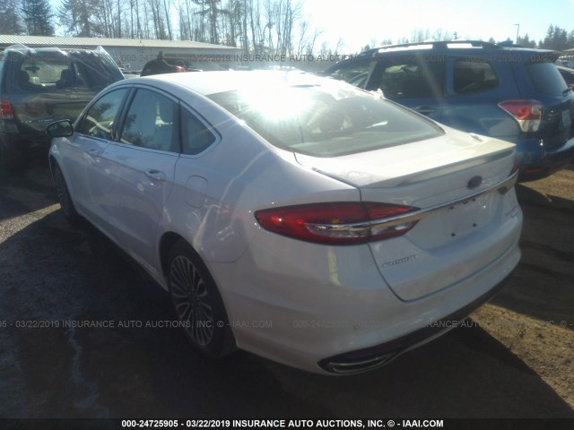 3FA6P0K9XHR132007 - 2017 FORD FUSION TITANIUM WHITE photo 3