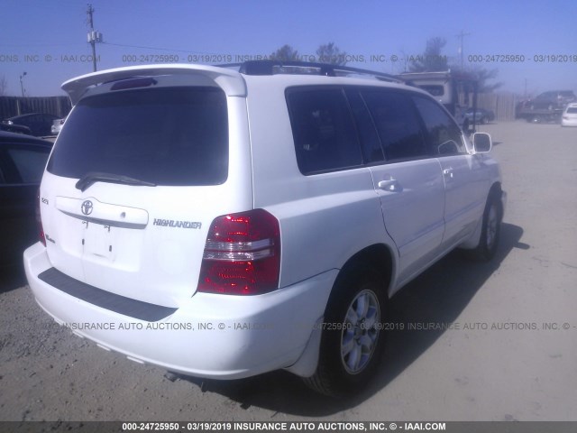 JTEHF21A730121838 - 2003 TOYOTA HIGHLANDER LIMITED WHITE photo 4