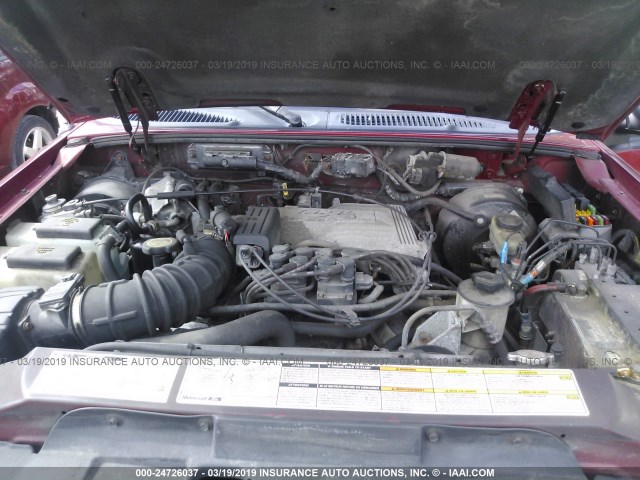 1FMZU83P3YUB11127 - 2000 FORD EXPLORER XLT RED photo 10