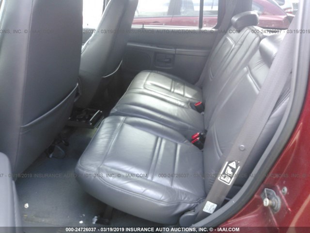 1FMZU83P3YUB11127 - 2000 FORD EXPLORER XLT RED photo 8