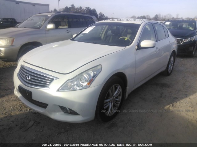 JN1DV6AR9BM653752 - 2011 INFINITI G25 WHITE photo 2