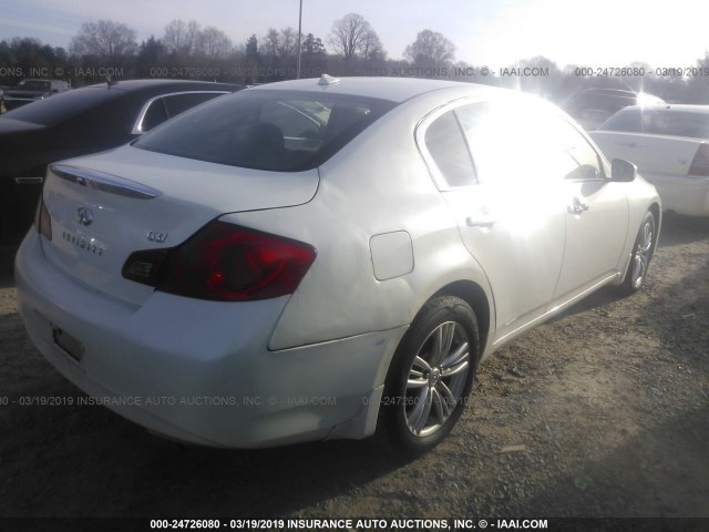 JN1DV6AR9BM653752 - 2011 INFINITI G25 WHITE photo 4