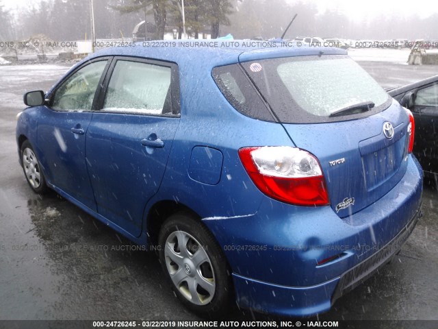 2T1LE40E09C009947 - 2009 TOYOTA COROLLA MATRIX S BLUE photo 3