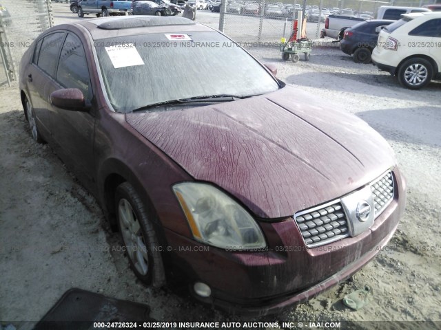 1N4BA41E14C894348 - 2004 NISSAN MAXIMA SE/SL MAROON photo 1