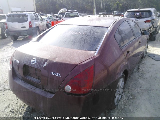 1N4BA41E14C894348 - 2004 NISSAN MAXIMA SE/SL MAROON photo 4