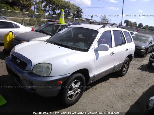 KM8SC13D74U744029 - 2004 HYUNDAI SANTA FE GLS/LX WHITE photo 2