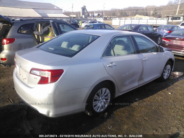 4T1BF1FK3CU065553 - 2012 TOYOTA CAMRY SE/LE/XLE SILVER photo 4