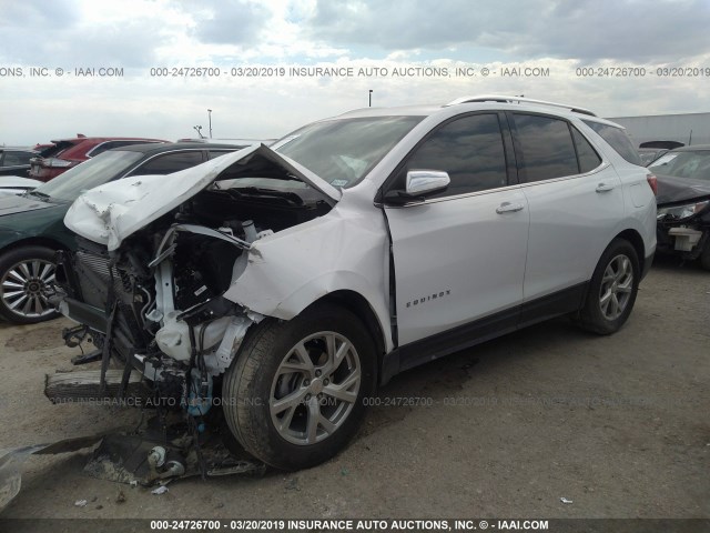 3GNAXMEV9JS607947 - 2018 CHEVROLET EQUINOX PREMIER WHITE photo 2