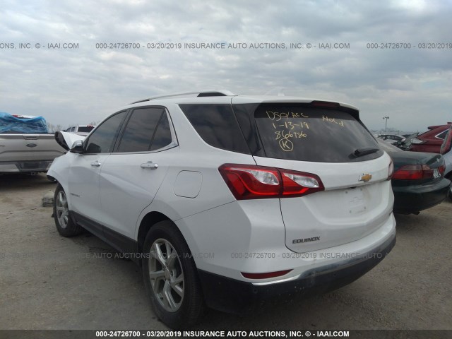 3GNAXMEV9JS607947 - 2018 CHEVROLET EQUINOX PREMIER WHITE photo 3