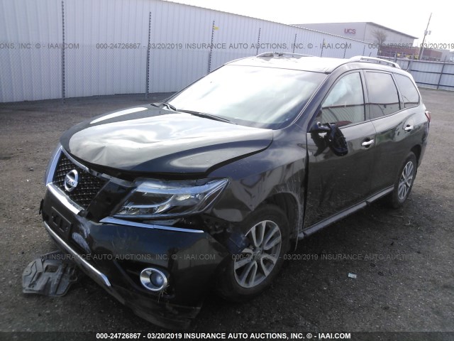 5N1AR2MM4FC626124 - 2015 NISSAN PATHFINDER S/SV/SL/PLATINUM BROWN photo 2