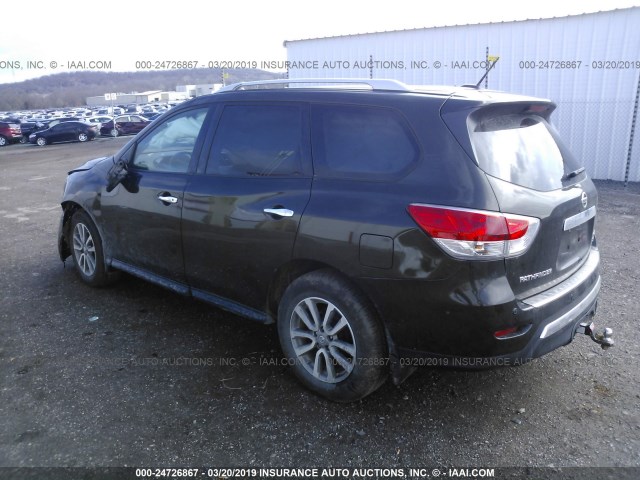 5N1AR2MM4FC626124 - 2015 NISSAN PATHFINDER S/SV/SL/PLATINUM BROWN photo 3