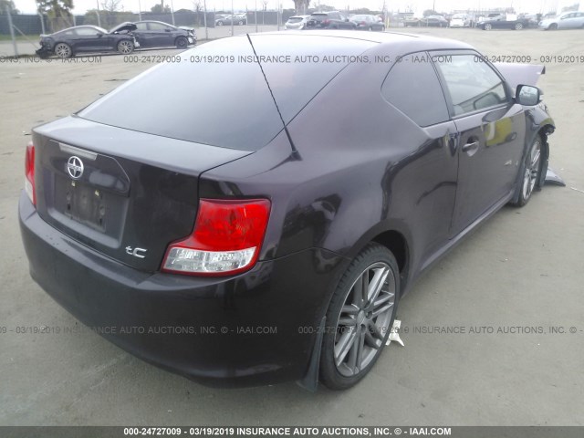 JTKJF5C71B3019725 - 2011 TOYOTA SCION TC BURGUNDY photo 4