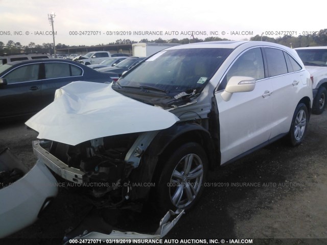 5J8TB3H33EL006289 - 2014 ACURA RDX WHITE photo 2