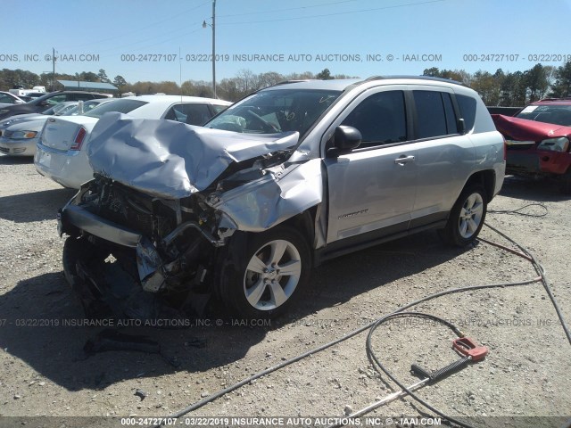 1C4NJCBA3CD606206 - 2012 JEEP COMPASS SPORT SILVER photo 2