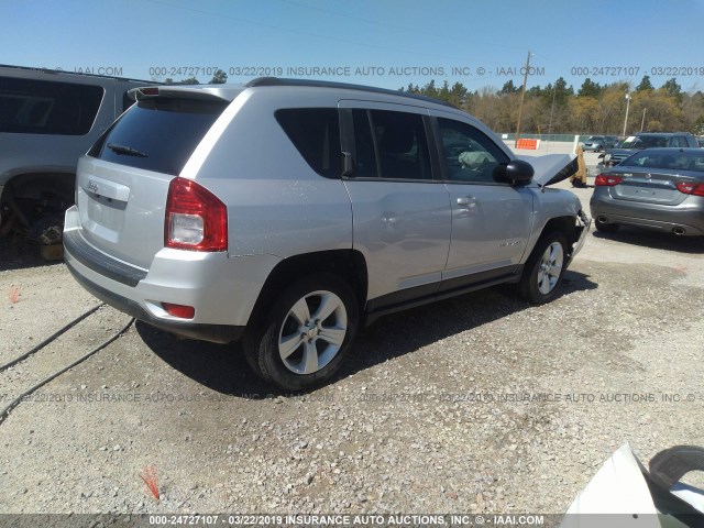 1C4NJCBA3CD606206 - 2012 JEEP COMPASS SPORT SILVER photo 4