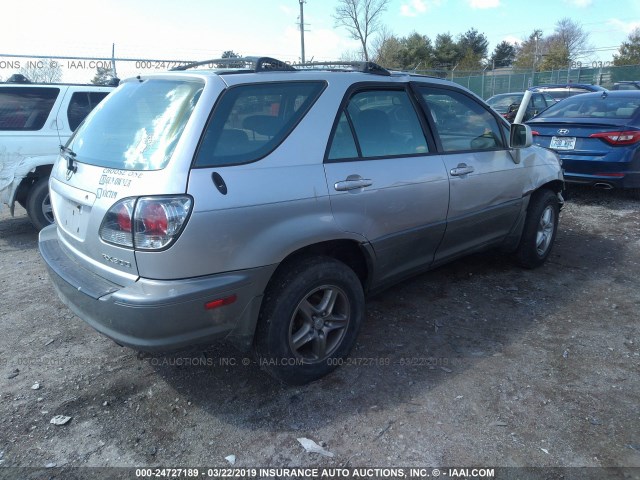 JTJHF10U020285311 - 2002 LEXUS RX 300 SILVER photo 4